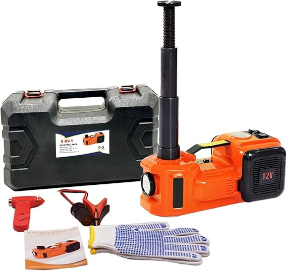 Car Jack Electric Hydraulic Floor Jack 5T 45cm Tire Lifting Tire Inflator Pump Flashlight Change A Tire for SUV