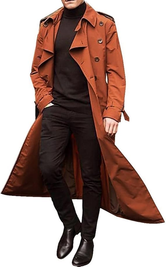 Men's Trench & Rain Coats Waterproof Winter Trenchcoats Lapel Long Jackets