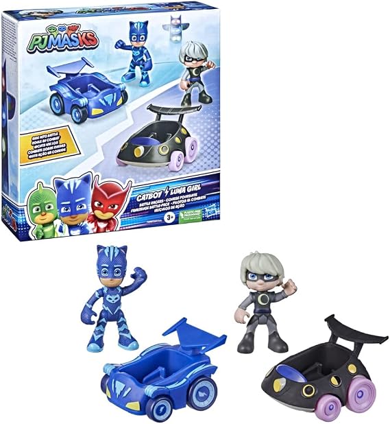 PJ Masks Catboy vs Luna Girl Battle Racers Preschool Toy, Vehicle and Action Figure Set for Kids Ages 3 and Up