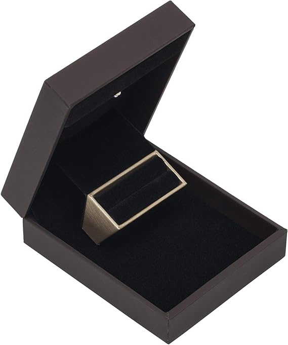 Noble Pack LED Light Up Ring Box – Single Ring Gift Case with Inner Velvet Lining – Ideal for Engagement, Proposal, Wedding, Display or Presentation – Jewellery Box -(Brown)