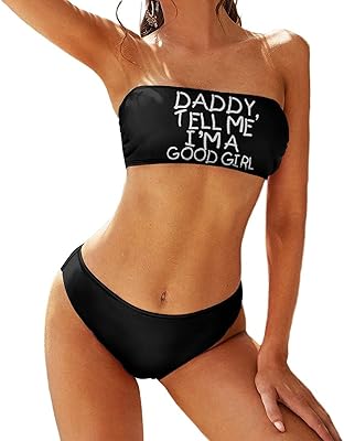 BAIJIAOYUN Womens Creampie This Bitch Bathing Suits Push-up Bra Brief 2 Piece Bikini Swimsuit Lingerie Set