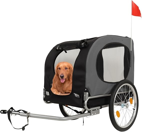 Dog Bike Trailer, 88LBS Dog Cart for Bicycle, Pet Cart Bicycle Carrier with Quick Release Wheel, Washable Non-Slip Lining, Easy Folding Cart Frame, Univer-Sal Bicycle Coupler