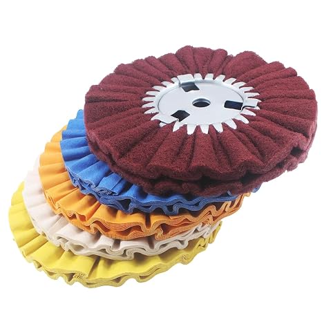 5 Pcs 8'' Airway Buffing Wheels with 5/8'' Arbor Hole | Cotton Airway Buffing Polishing Wheel for Grinder