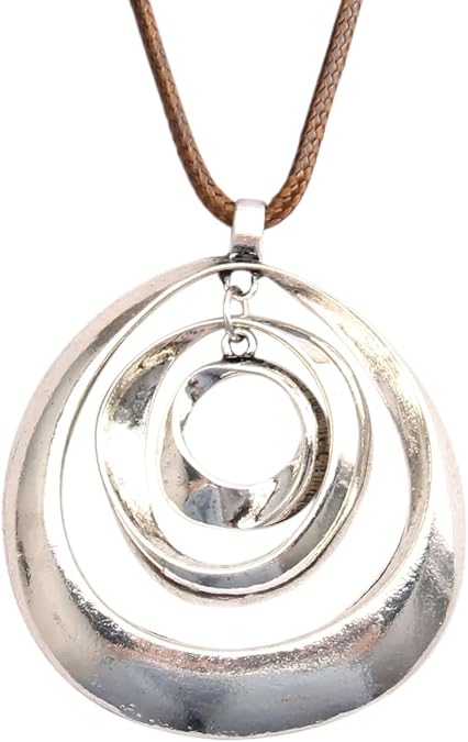 COOLLA Necklace Vintage Boho Style Multilayer Pendant Long Sweater Necklace Jewelry for Women Men with Adjustable Cord
