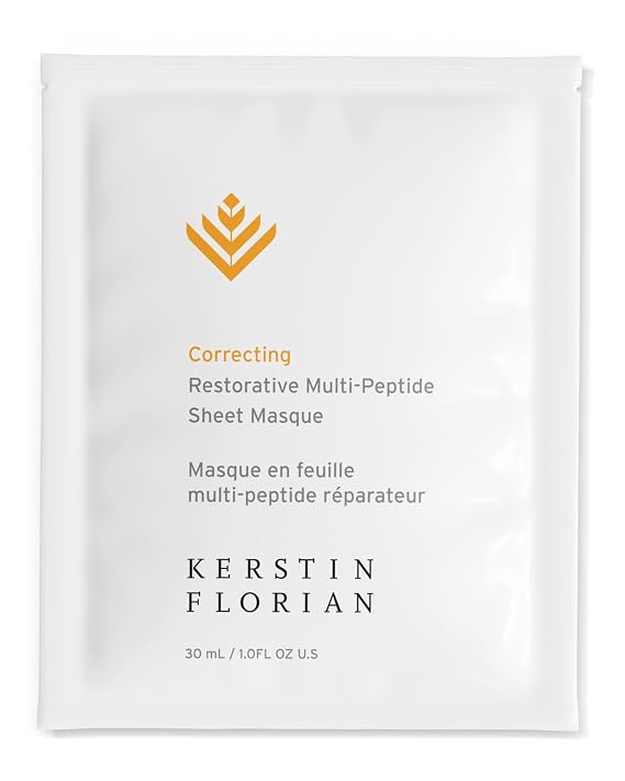 Kerstin Florian Restorative Multi-Peptide Sheet Masque | Hydrating & Firming Face Mask, Peptides & Hyaluronic Acid for Smooth, Radiant Skin, Advanced Sheet for Deep Absorption