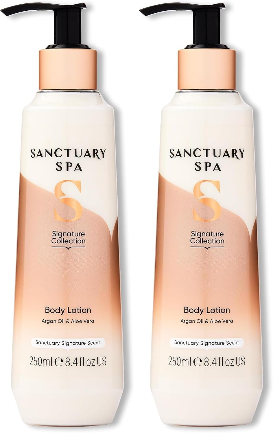Sanctuary Spa Moisturising Body Lotion, No Mineral Oil, Cruelty Free & Vegan Body Moisturiser for Dry Skin, 250ml Pack of 2