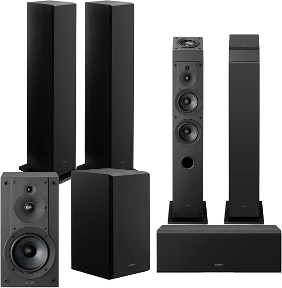 Sony SSCS3M2 3-Way Floorstanding Single Speaker System (Black) (Pair) | SS-CS5M2 Bookshelf Speakers (Pair, Black) 2025, SS-CSEM2 Speakers (Pair, 2025 Model)