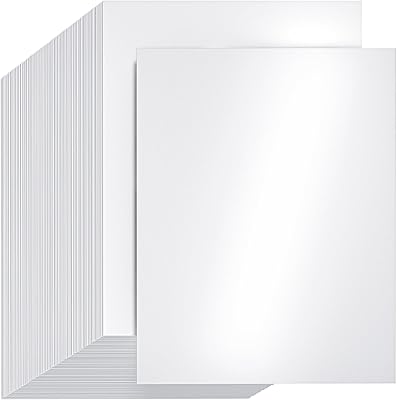 CreGear 100 Sheets White Shimmer Cardstock Printer Paper 8.5 x 11, 78lb210gsm Glossy Card Stock, Premium Pearl Cardstock, Double Side Pearlescent Paper for DIY Craft, Christmas Card Making,Invitation