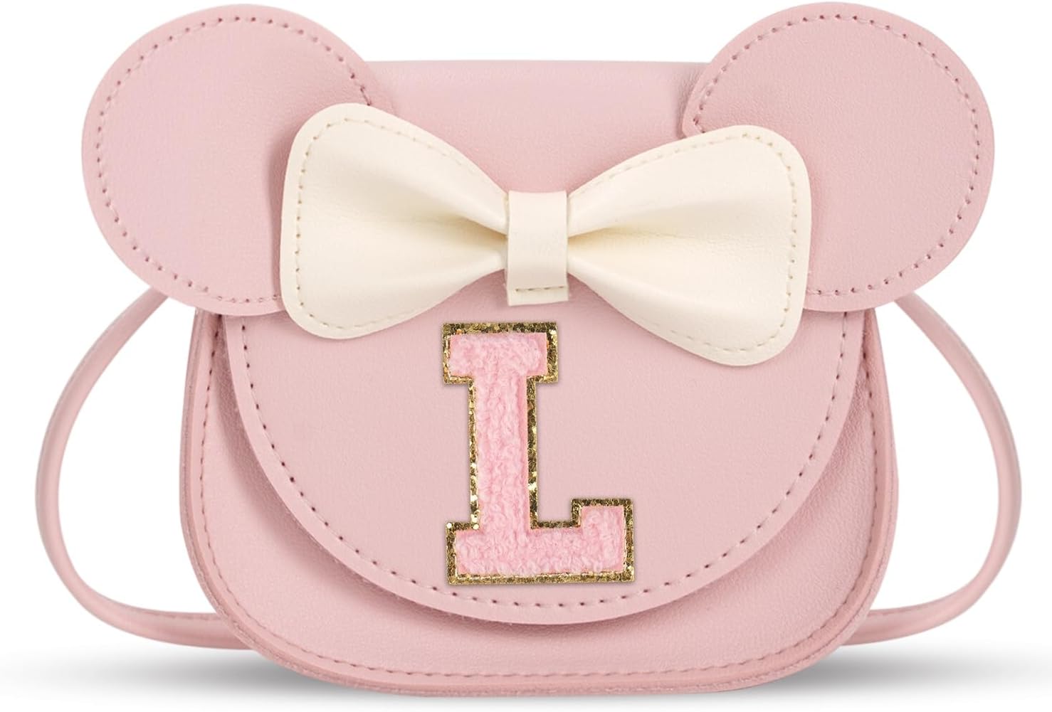 Little Girl Purse, Toddler Girls Purses Birthday Gifts, Toddler Girl Gifts Age 3-4, 2 3 4 5 6 7 8 9 10 Year Old Girls Gift Ideas, Pink Personalized Purse Mouse Wallet for Kids, Crossbody Bag Pink L