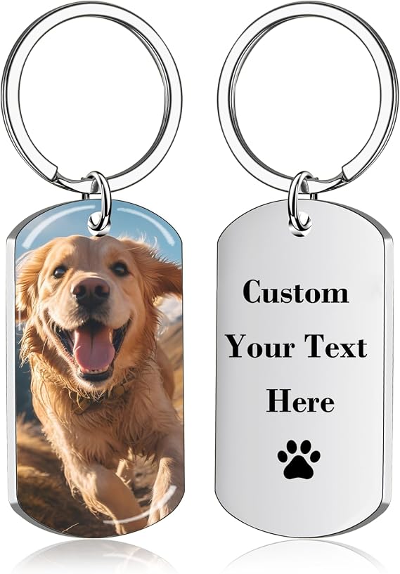 Custom Keychain with Picture - Personalized Photo Gifts for Men
