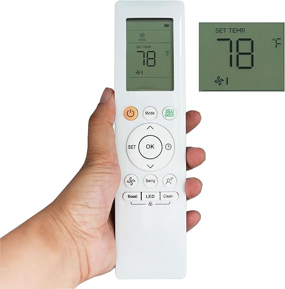 Replacement AC Remote Control RG10A / RH10B Compatible for Midea A/C Air Conditioners MAW08V1QWT, MAW10V1QWT, MAW12V1QWT (Fahrenheit Display)