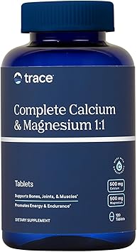Trace Minerals Complete Calcium & Magnesium 11 - Dietary Supplement for Bone Health & Energy Support - Mineral Supplement to Aid Immune Health - Formula with Sea Minerals - 120 Tablets 30 Servings