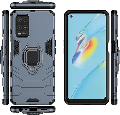 Case for Oppo A54 4G Case Cover,Magnetic Car Mount Bracket Shell Case for Oppo A54 4G CPH2239 Case Blue