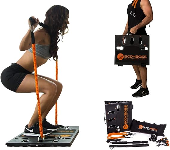 BodyBossBodyBoss Home Gym 2.0 - Full Portable Gym Home Workout Package,