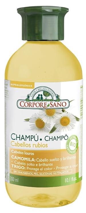 Corpore Sano Chamomile, Birch & Wheat BLONDE AND DELICATE HAIR SHAMPOO-HYPOALLERGENIC-Certified Organic Growing- 300 ml /10.1 fl.oz.