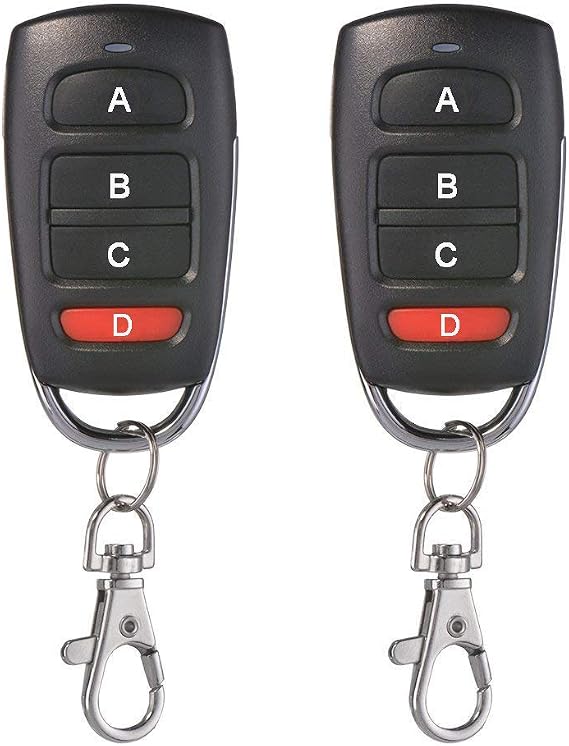 2pcs Universal Replacement Garage Door Electric Gate Cloning Remote Control Key Fob 433Mhz