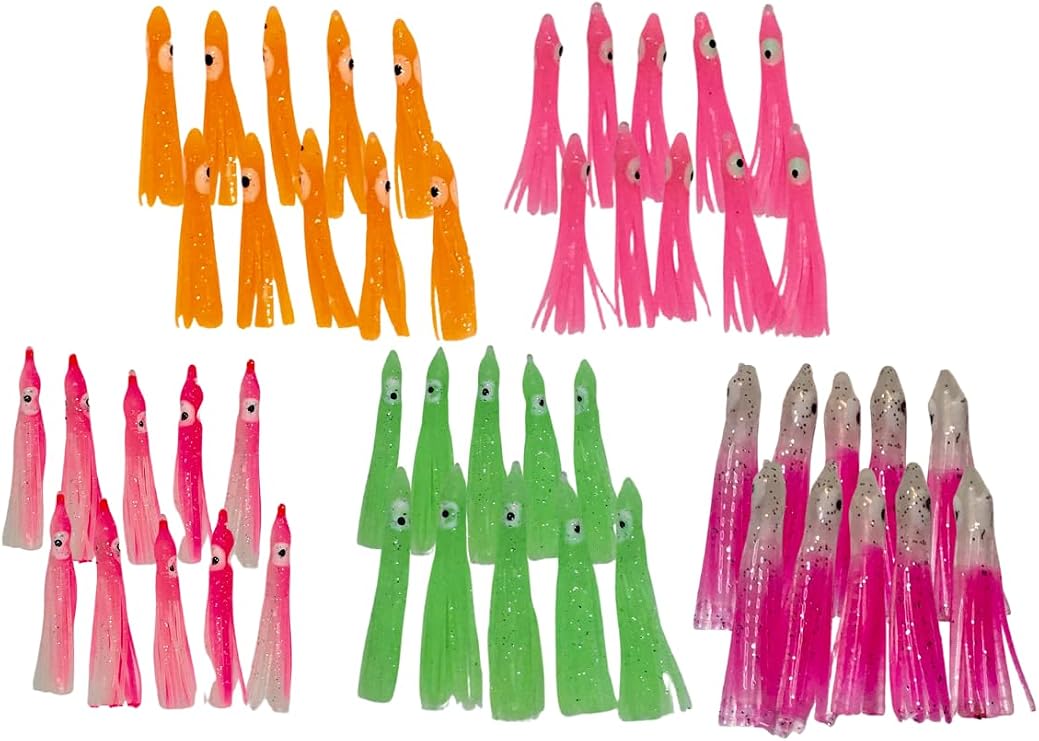 Soft Plastic Lures for Kokanee Salmon & Trout Hand Dyed & UV Dyed Assorted Colors & Sizes Durable Plastic Construction Multi-Pack