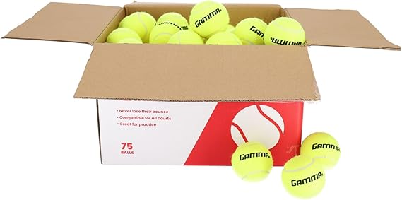 Gamma Sports Pressureless Tennis Balls Box - Ideal for Practice, Teaching, and Training with High-Visbility Felt - Indoor and Outdoor Court Play - 48 and 75 Pack Sizes