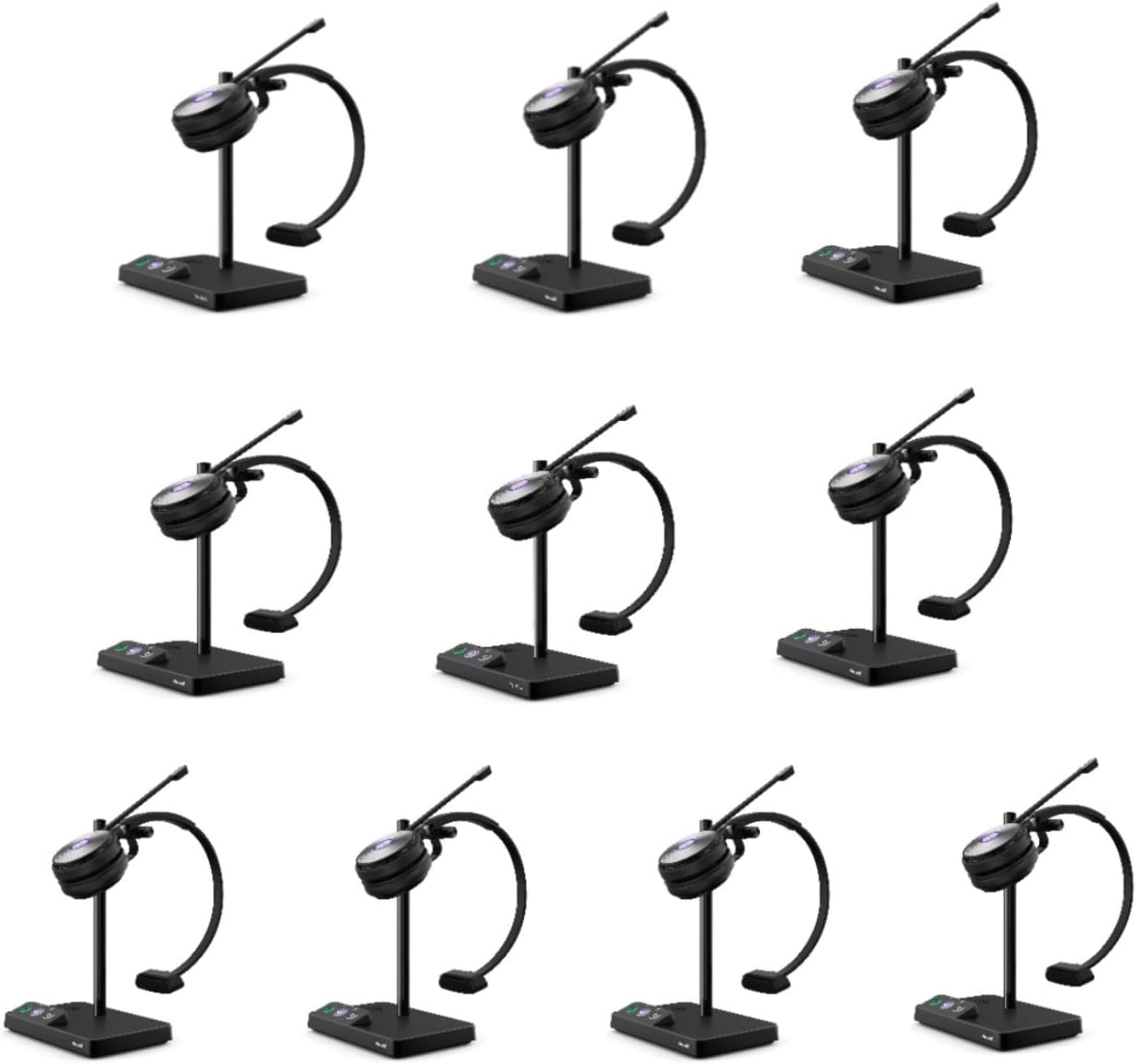 Yealink WH62 Wireless DECT Headset, Single Ear Office Headset for Desk Phone and Computer Softphone, Teams Certified, Noise Canceling Microphone,525 feet Wireless Range,13 Hours Talk Time 10 Pack
