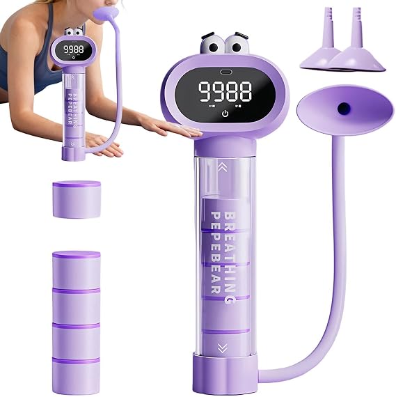 Breath Exercise Device - Portable Respiratory Exerciser,Lung Capacity Breath Training Device - for Teens Girls Kids Youth Home Outdoor School Running Fitness Sports Travel