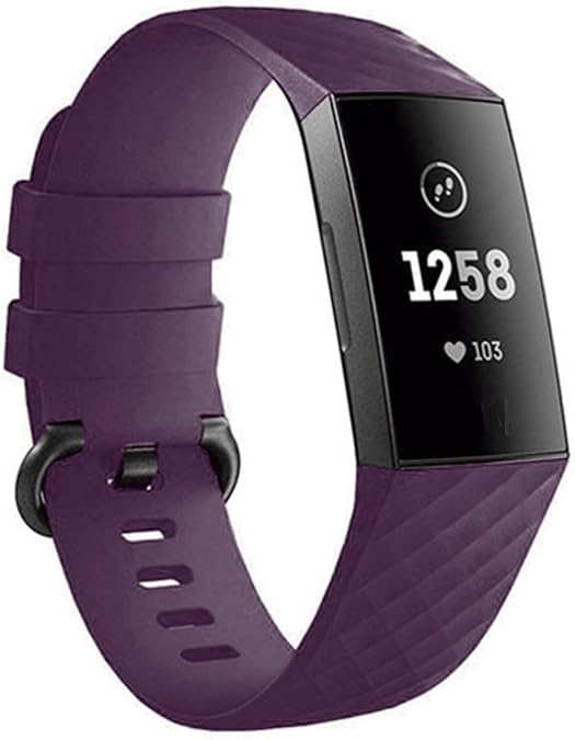 Replacement Bands for Fitbit Charge 4/Charge 3, Silicone Fitness Sport Wristbands