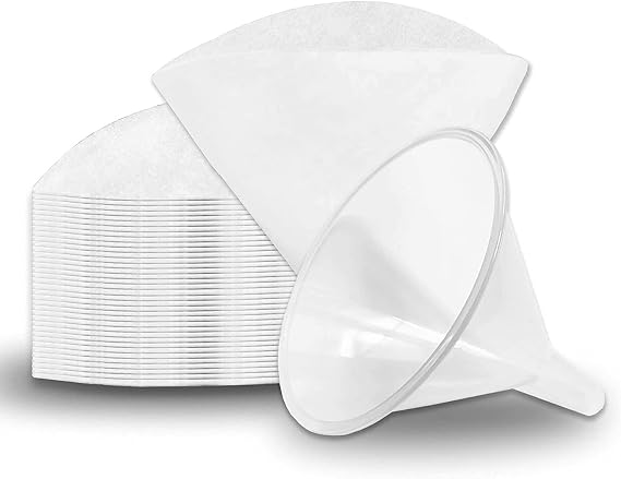 50filter and Funnel Set for 4.5" Fryer Oil, Non-Woven Filters & Grease Cone, Best For Restaurants, Cafes, Food Trucks, Hotels