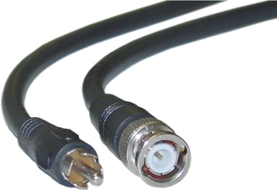 CableWholesale RG59U Coaxial BNC to RCA Video Cable, Black, BNC Male to RCA Male Coax Cable, 75 Ohm, 64% Braid, 3 ft