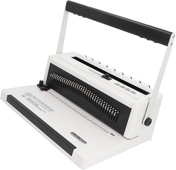 FLEXMAN Binding Machine, Multifunctional Round Hole Double Wire Humanized Handle Wire Binder Machine, Alloy Steel 3:1 Pitch Comb Binder Machine for Home Office Print Store