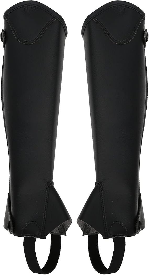 Half chap horse riding gaiters, super pu leather equestrian body protector for, sports protective gear, riding half for