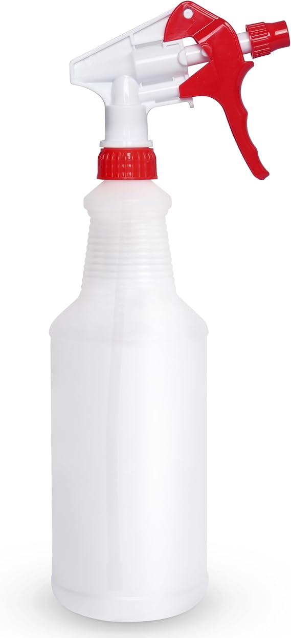 BRIGHTFROM 32 OZ Empty Plastic Spray Bottle, Heavy Duty with Adjustable Spray Nozzle, Chemical Resistant, All Purpose, Professional for Cleaning, Planting & Chemical Solutions
