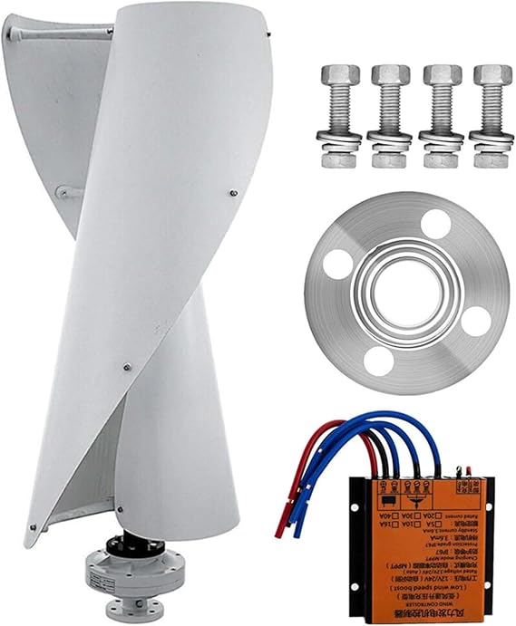 400W Vertical Wind Turbine Generator Kit, Helix Maglev Axis Wind Turbine Generator with 2-Blades Wind Power Generator Kit with MPPT Controller Windmill Generator System,12V