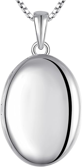 YL Heart Locket Picture Necklace Sterling Silver Personalized Photo Pendant Birthstone Jewelry for Women