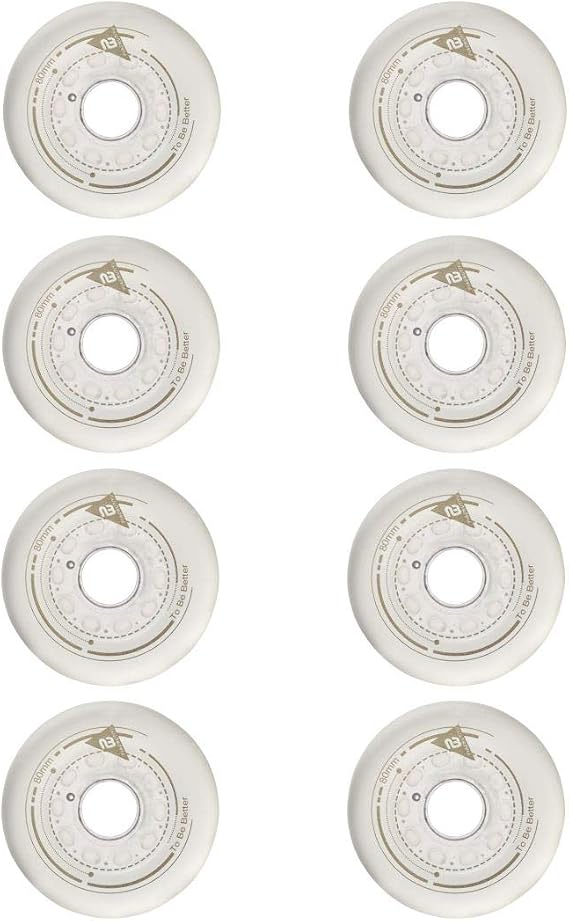 88A Abrasion-Resistant PU Inline Skates Wheels Size 80mm 76mm 72mm Good for Inline Skate Wave Board Caster Board Street Surf (Pack of 8)