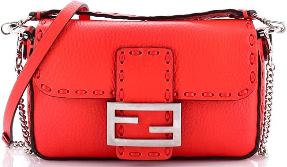 Pre-Loved Selleria Baguette NM Bag Leather Mini, Red