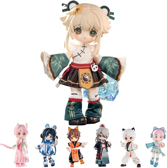 niannyyhouse BJD Blind Box Figurines, Ball Jointed Doll with Clothes, 1/12 Scale, Nagi Cloud Ruins Series, Collectable Action Figure (6PCs)