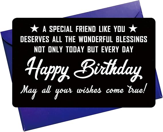 TGCNQ Best Friend Birthday Gifts - Best Friend Birthday Card, BFF Bday Gifts, Happy Birthday Special Friend Engraved Wallet Card