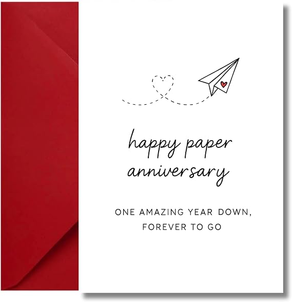 LimaLima Paper Wedding Anniversary Card 1st Gift Celebrating 1 Year For Him Her Husband & Wife