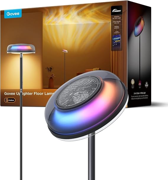 Govee Uplighter RGBWW+RGBIC+WW, Matter Destekli Akıllı Köşe Lambası