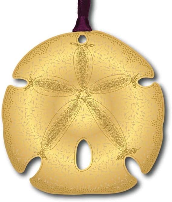 Beacon Design Sand Dollar Hanging Ornament, Solid Brass, 2.6" x 2.7", Coastal Beach Decor, Hand-Assembled in USA