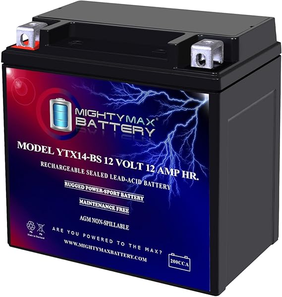 Mighty Max Battery YTX14-BS Replacement Battery for UltraMax TTX14-BS