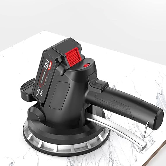 Tile Vibration Tools, 21V Tile Vibration Machine Installation-Tool, 6 Speeds Adjustable Suction Cup Tile Vibration Machine,Automatic Leveling Tile Tiling Machine with Battery