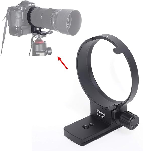 Tripod Mount Ring, iShoot Lens Collar Socket Compatible with Sigma 100-400mm f/5-6.3 DG OS HSM Contemporary Lens (EF/F Mount), Built-in Quick Release Plate for Tripod Ball Head of ARCA-Swiss Kirk Fit