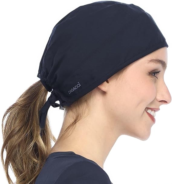 Dagacci Medical Uniform Men and Women Scrub Cap - Adjustable Elastic Tie Scrub Caps for Women Men, Surgical Cap