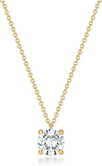 ASHINE 14K Gold Plated Solitaire Necklace