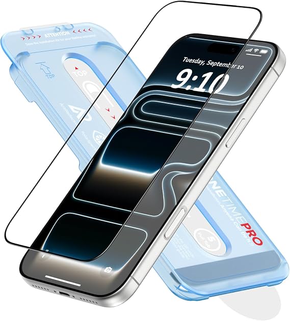 FLOLAB NanoArmour ONETIME PRO for iPhone 17 Screen Protector, Anti-Reflective, PolarSpectra Anti-Rainbow, 3D Tempered Glass, Edge Reinforced, Easy Install, Smooth