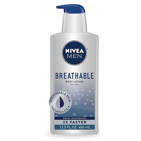 NIVEA MEN Breathable Body Lotion, 48-Hour Hydration, 13.5 FL OZ