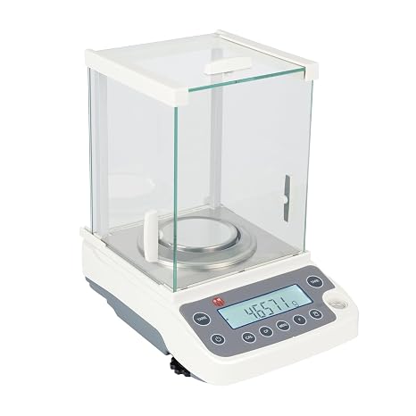 Lab Analytical Balance, 0.0001g High Precision Lab Scale 120g Analytical Lab Balance Digital Jewelry Weighing Scale with Windshield for Laboratories Industrial Jewelry