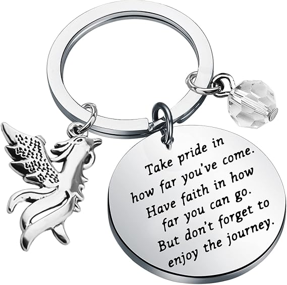 FUSTMW Phoenix Keychain Gifts Inspirational Phoenix Bird Gifts Rising Phoenix Gift Phoenix Charm Pendant Jewelry