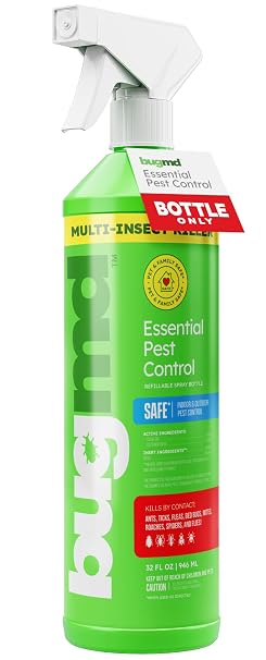 BugMD Empty Refillable Spray Bottle 32 oz with 3 Modes