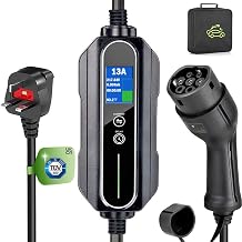 Portable Type 2 Charging Cable UK 3 pin 15M Timing Delay 1-12Hours Adjustable Current 6/8/10/13 A,IP65 Max Waterproof level Ev Charging cable Ev Charger Type 2 with Bag